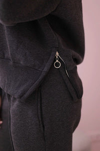 Insulated set with turtleneck and hood 9373 / – Graphite цвет / color | Lexline Fashion