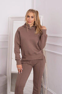 Insulated set with turtleneck and hood 9373 / – Mocca цвет / color | Lexline Fashion