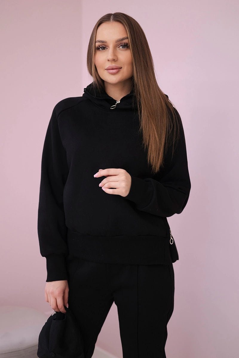 Insulated set with turtleneck and hood 9373 / – Neon pink цвет / color | Lexline Fashion