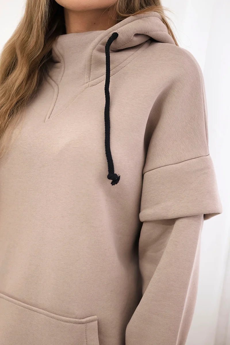 Insulated sweatshirt 69426 / – Dark || beige цвет / color | Lexline Fashion