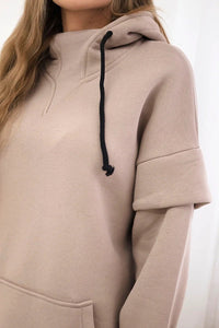 Insulated sweatshirt 69426 / – Dark || beige цвет / color | Lexline Fashion