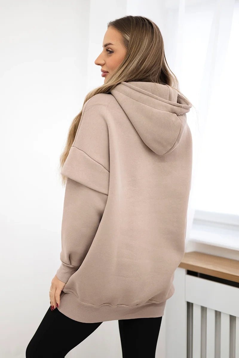 Insulated sweatshirt 69426 / – Dark || beige цвет / color | Lexline Fashion