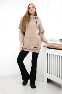 Insulated sweatshirt 69426 / – Dark || beige цвет / color | Lexline Fashion