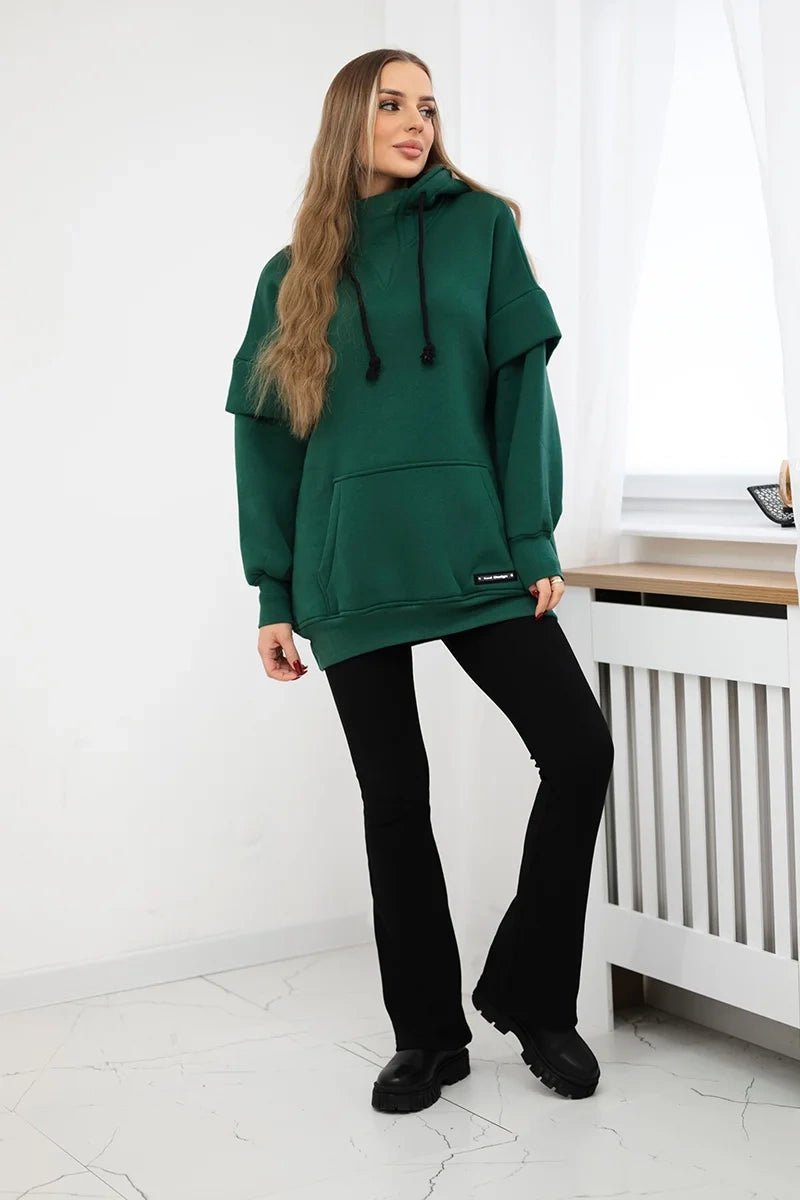 Insulated sweatshirt 69426 / – Dark || green цвет / color | Lexline Fashion