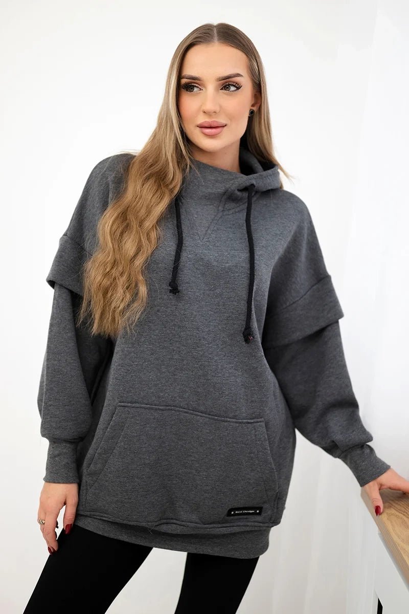 Insulated sweatshirt 69426 / – Graphite цвет / color | Lexline Fashion