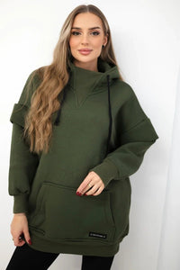 Insulated sweatshirt 69426 / – Khaki цвет / color | Lexline Fashion