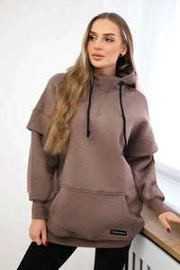 Insulated sweatshirt 69426 / – Mocca цвет / color | Lexline Fashion