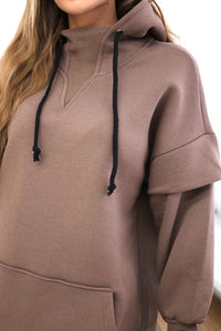 Insulated sweatshirt 69426 / – Mocca цвет / color | Lexline Fashion