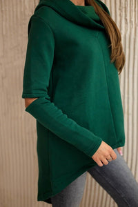 Insulated sweatshirt with a longer back 9377 / – Dark || green цвет / color | Lexline Fashion