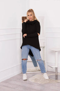 Insulated sweatshirt with a longer back 9377 / – Mocca цвет / color | Lexline Fashion