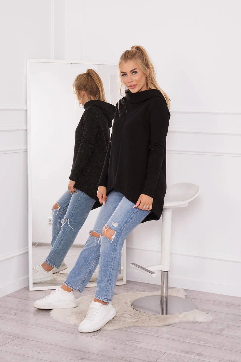 Insulated sweatshirt with a longer back 9377 / – Mocca цвет / color | Lexline Fashion