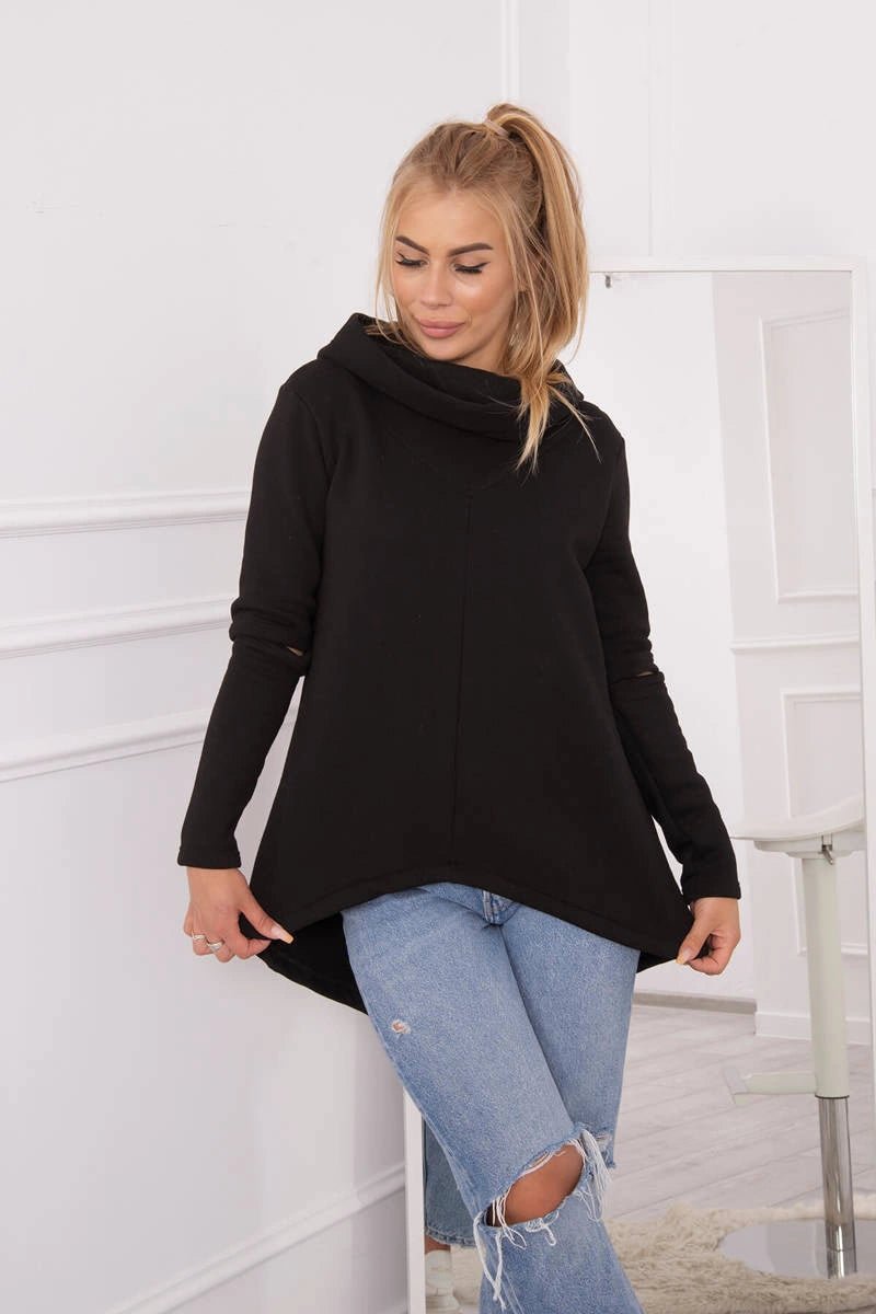 Insulated sweatshirt with a longer back 9377 / – Mocca цвет / color | Lexline Fashion