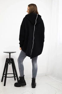 Insulated sweatshirt with a zipper at the back 9381 / – Black цвет / color | Lexline Fashion