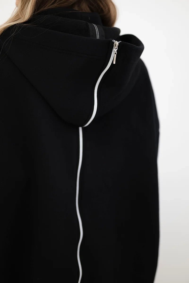 Insulated sweatshirt with a zipper at the back 9381 / – Black цвет / color | Lexline Fashion