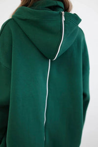 Insulated sweatshirt with a zipper at the back 9381 / – Dark || green цвет / color | Lexline Fashion
