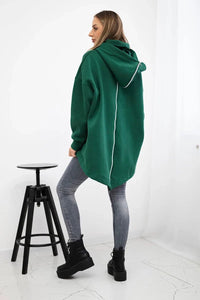 Insulated sweatshirt with a zipper at the back 9381 / – Dark || green цвет / color | Lexline Fashion
