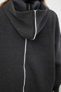 Insulated sweatshirt with a zipper at the back 9381 / – Graphite цвет / color | Lexline Fashion