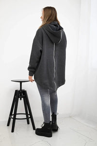 Insulated sweatshirt with a zipper at the back 9381 / – Graphite цвет / color | Lexline Fashion