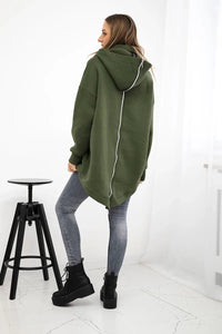 Insulated sweatshirt with a zipper at the back 9381 / – Khaki цвет / color | Lexline Fashion