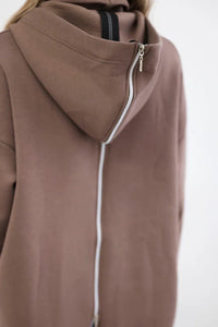 Insulated sweatshirt with a zipper at the back 9381 / – Mocca цвет / color | Lexline Fashion