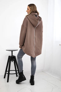 Insulated sweatshirt with a zipper at the back 9381 / – Mocca цвет / color | Lexline Fashion