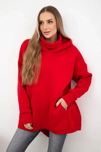 Insulated sweatshirt with a zipper at the back 9381 / – Red цвет / color | Lexline Fashion