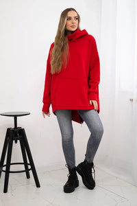 Insulated sweatshirt with a zipper at the back 9381 / – Red цвет / color | Lexline Fashion