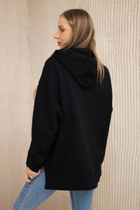 Insulated sweatshirt with a zipper on the side 9380 / – Black цвет / color | Lexline Fashion