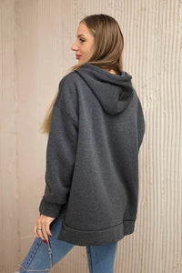 Insulated sweatshirt with a zipper on the side 9380 / – Graphite цвет / color | Lexline Fashion