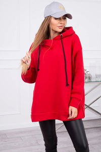 Insulated sweatshirt with a zipper on the side 9380 / – Red цвет / color | Lexline Fashion