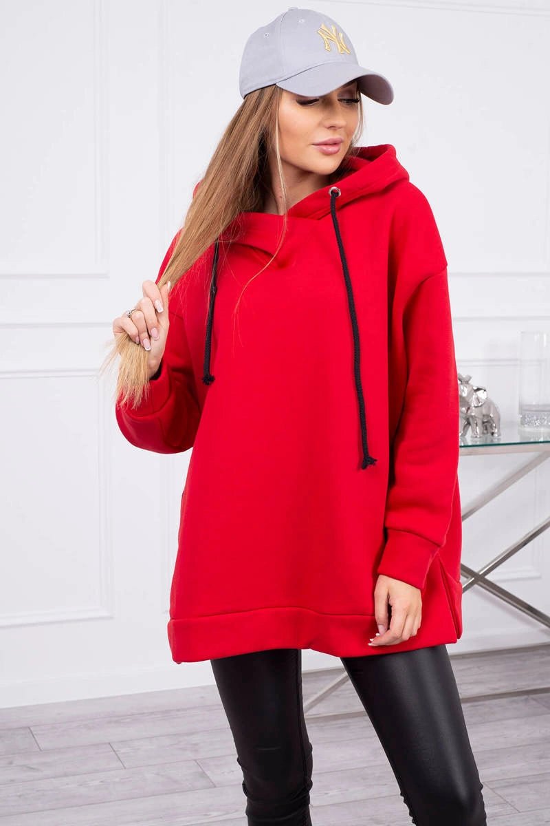 Insulated sweatshirt with a zipper on the side 9380 / – Red цвет / color | Lexline Fashion