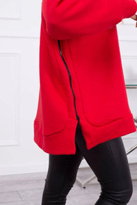Insulated sweatshirt with a zipper on the side 9380 / – Red цвет / color | Lexline Fashion