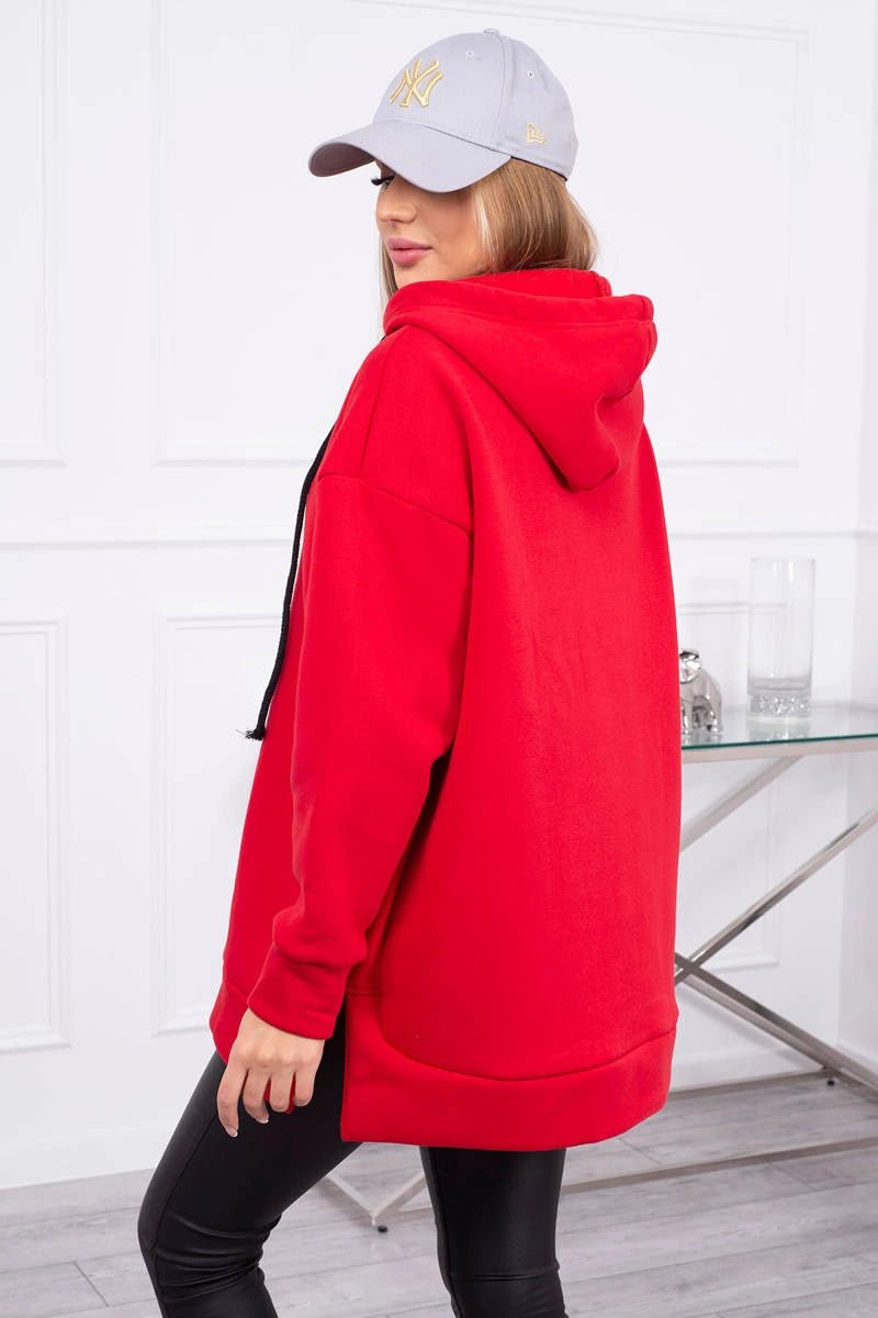 Insulated sweatshirt with a zipper on the side 9380 / – Red цвет / color | Lexline Fashion
