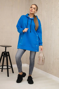 Insulated sweatshirt with press studs 9358 / – Blue cornflower цвет / color | Lexline Fashion