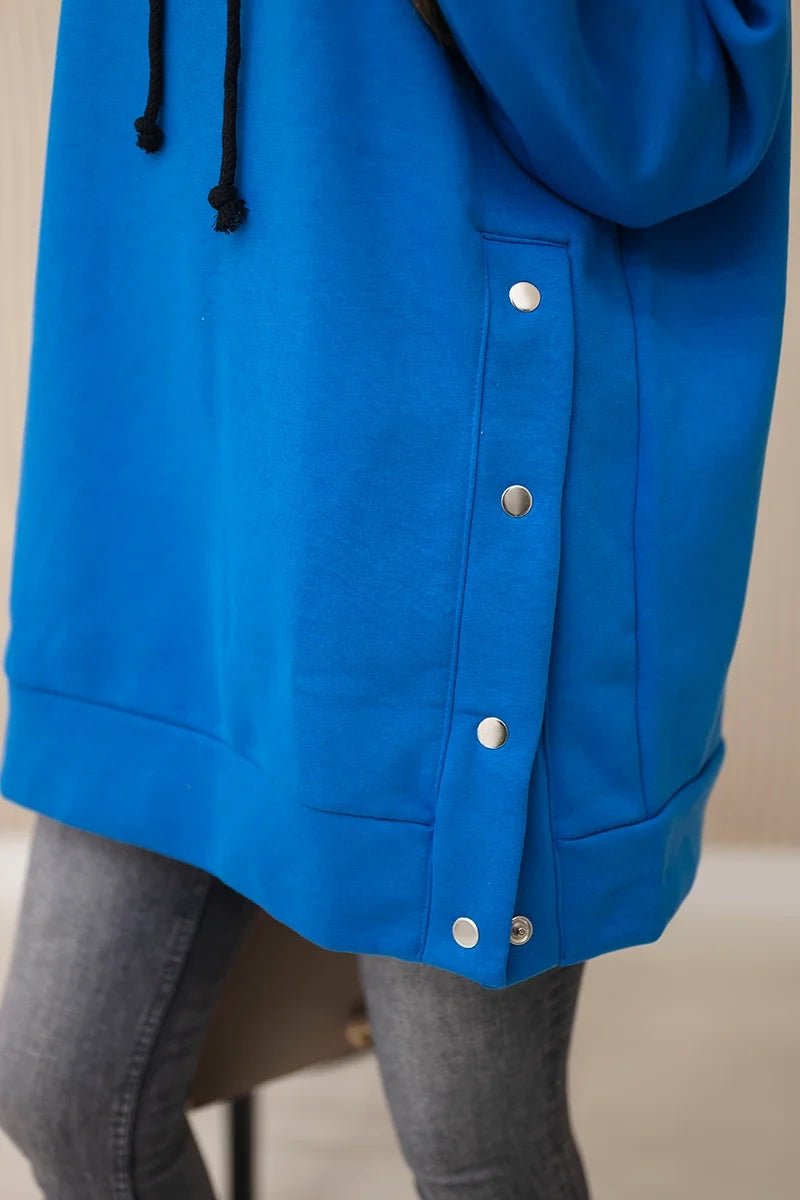 Insulated sweatshirt with press studs 9358 / – Blue cornflower цвет / color | Lexline Fashion
