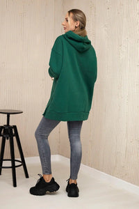 Insulated sweatshirt with press studs 9358 / – Dark || green цвет / color | Lexline Fashion
