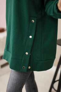 Insulated sweatshirt with press studs 9358 / – Dark || green цвет / color | Lexline Fashion