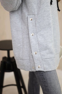 Insulated sweatshirt with press studs 9358 / – Gray цвет / color | Lexline Fashion