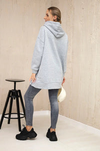 Insulated sweatshirt with press studs 9358 / – Gray цвет / color | Lexline Fashion