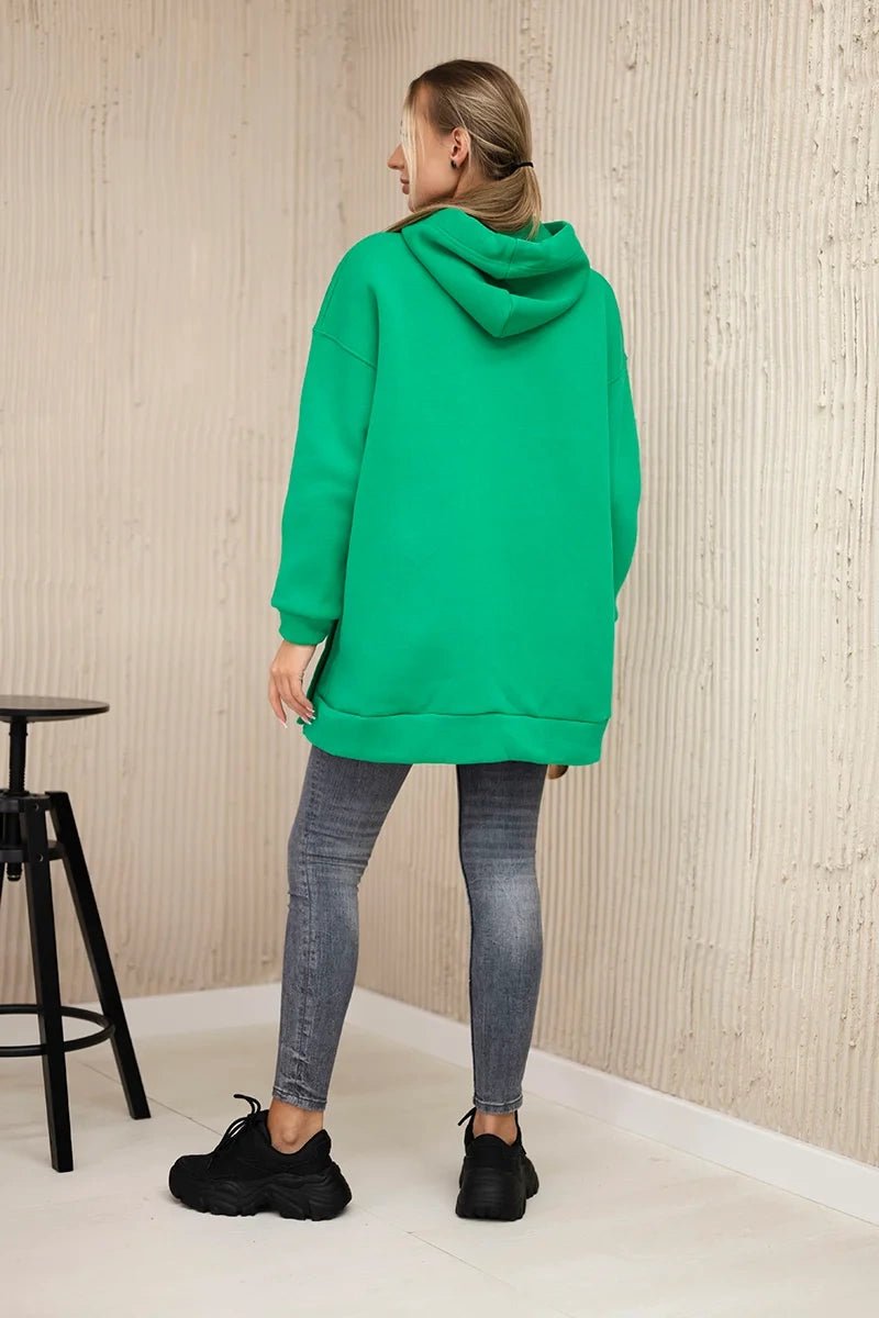 Insulated sweatshirt with press studs 9358 / – Light || Green цвет / color | Lexline Fashion