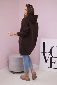 Insulated sweatshirt with slits on the sides 9319 / – Brown цвет / color | Lexline Fashion
