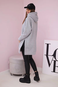 Insulated sweatshirt with slits on the sides 9319 / – Gray цвет / color | Lexline Fashion