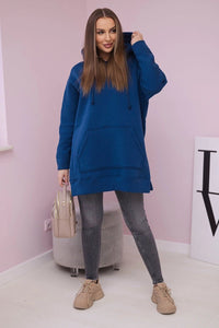 Insulated sweatshirt with slits on the sides 9319 / – Jeans цвет / color | Lexline Fashion