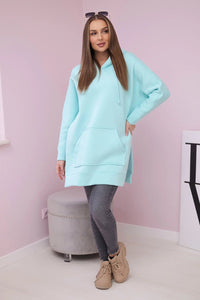 Insulated sweatshirt with slits on the sides 9319 / – Mint цвет / color | Lexline Fashion