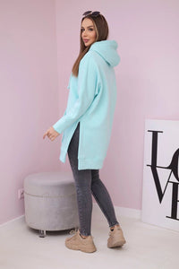 Insulated sweatshirt with slits on the sides 9319 / – Mint цвет / color | Lexline Fashion