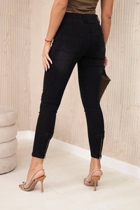 Jeans with a bow 3653 / – Black цвет / color | Lexline Fashion