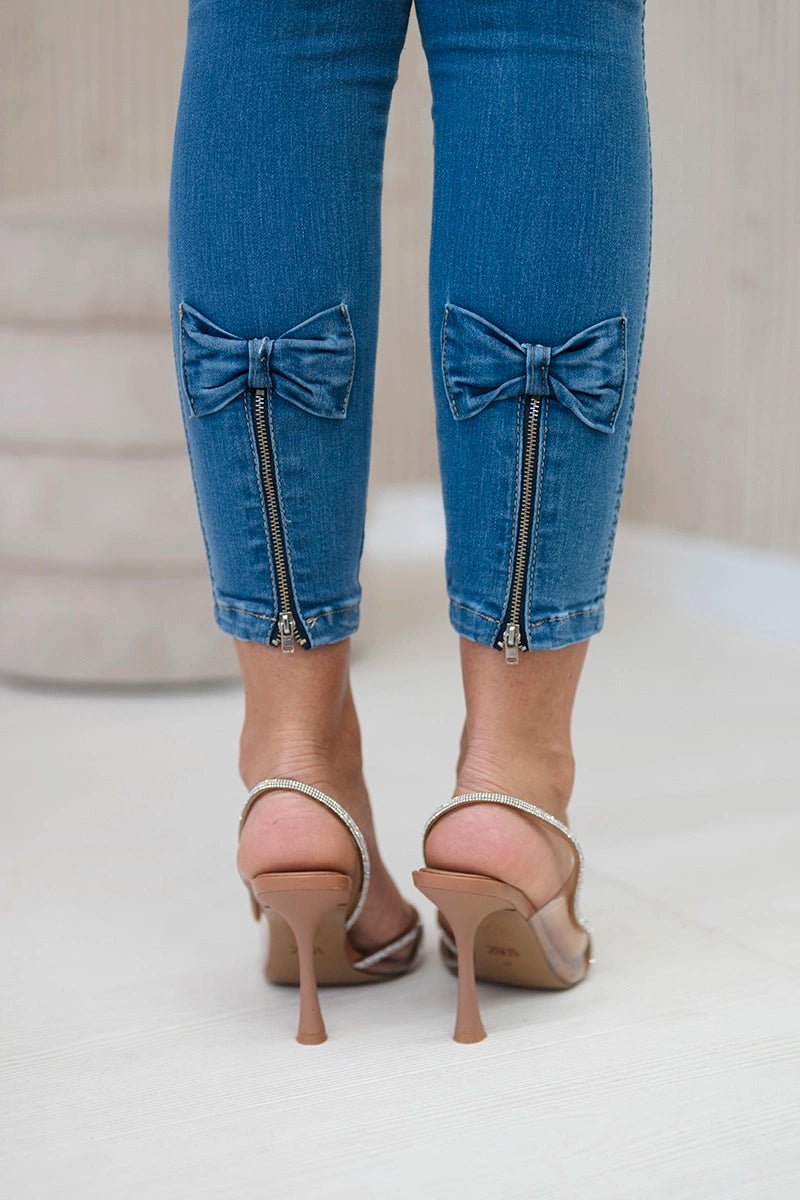 Jeans with a bow 3653 / – Jeans цвет / color | Lexline Fashion