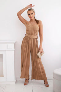 Jumpsuit with straps 6886 / – Camel цвет / color | Lexline Fashion