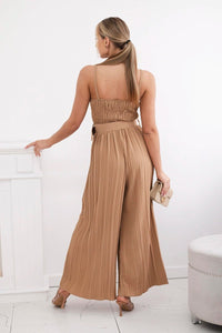 Jumpsuit with straps 6886 / – Camel цвет / color | Lexline Fashion