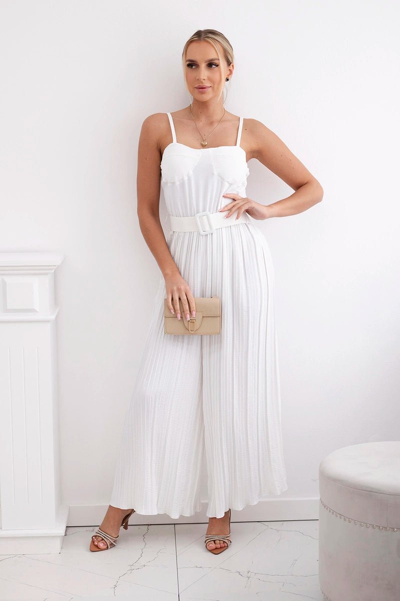 Jumpsuit with straps 6886 / – Ecru цвет / color | Lexline Fashion